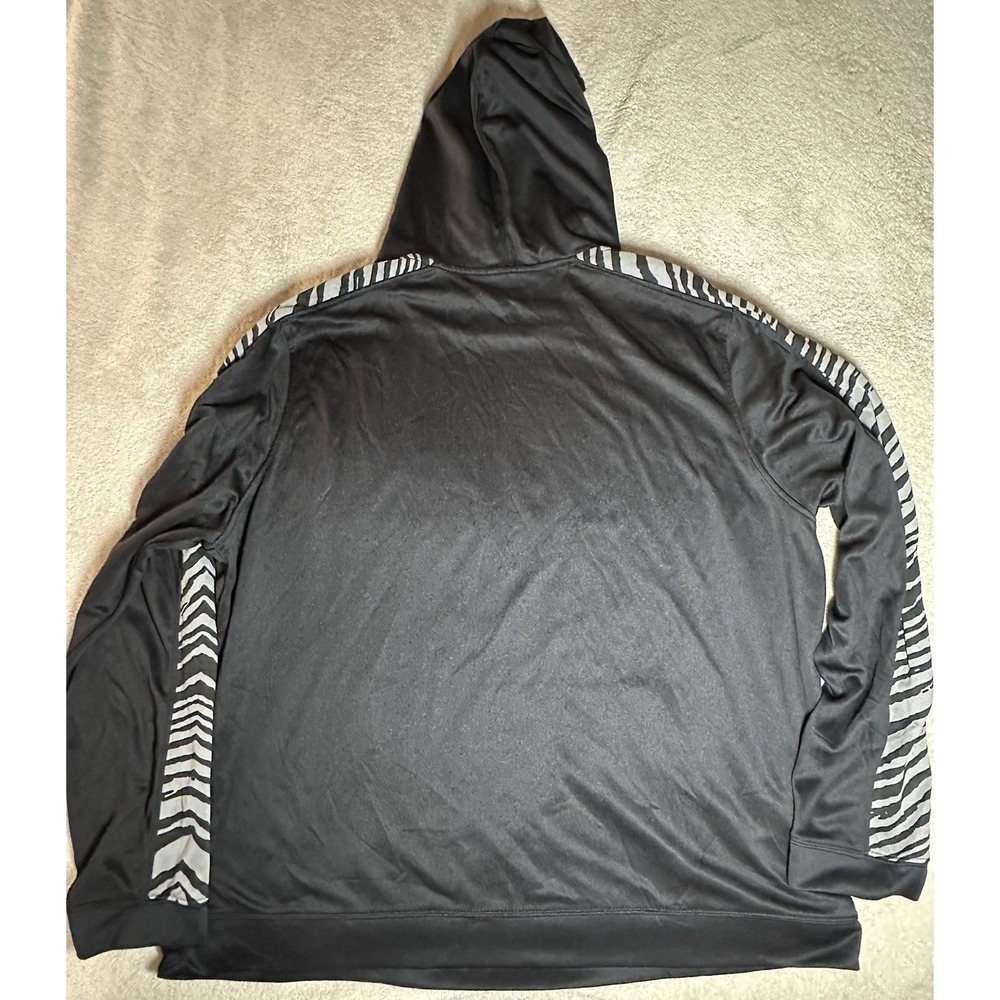 Zubaz Mens 2XL New York Giants Black Pullover Hoodie Zebra Print NFL - Picture 3 of 8